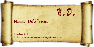 Nass Dénes névjegykártya